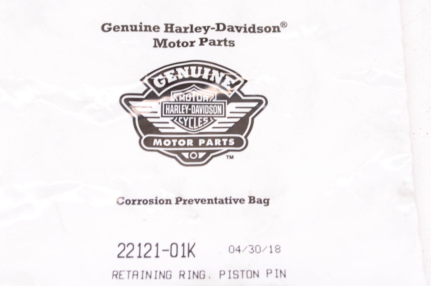New OEM Harley-Davidson 22121-01K Piston Pin Retaining Ring NOS