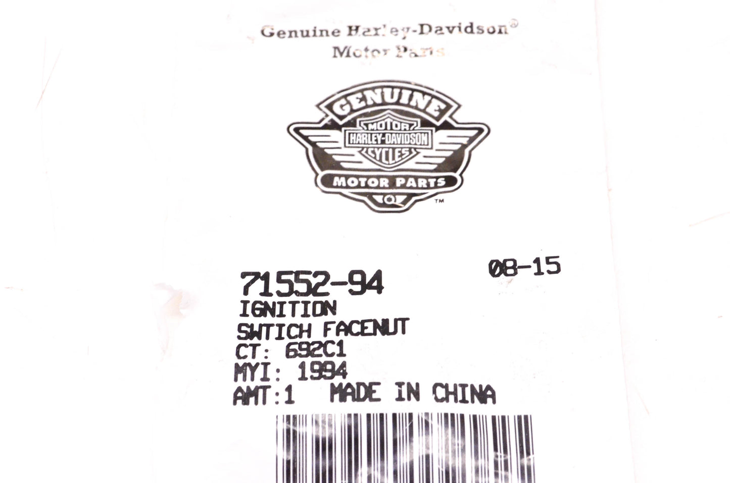 New OEM Harley-Davidson 71552-94 Ignition Switch Facenut NOS