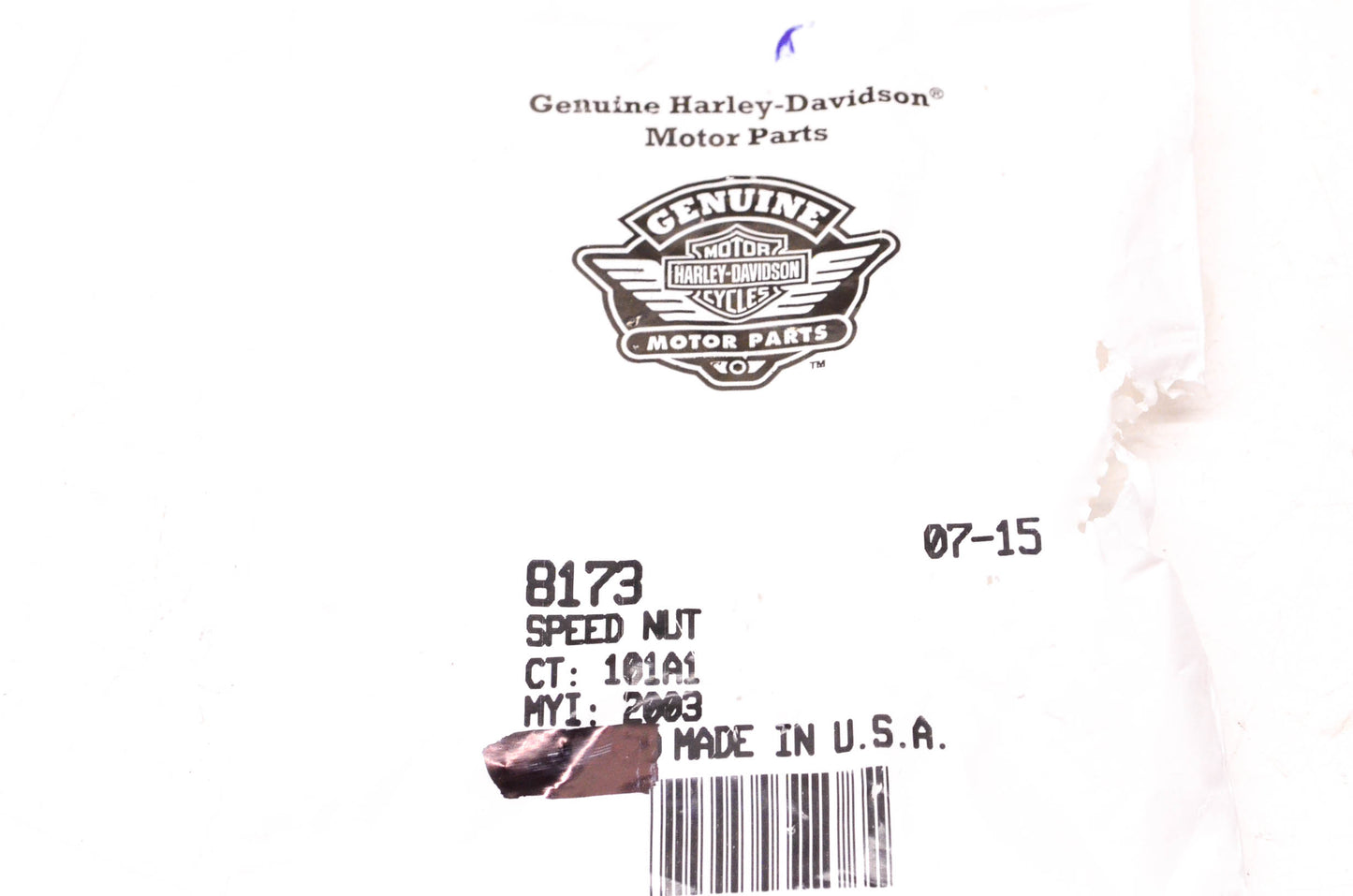 New OEM Harley-Davidson 8173 Speed Nut NOS