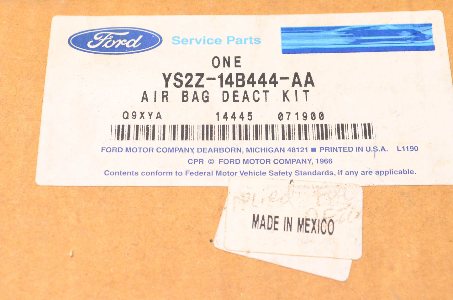 New OEM Ford YS2Z-14B444-AA Airbag Sensor Kit NOS
