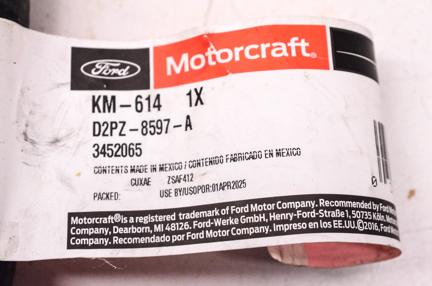 Motorcraft KM-614, D2PZ-8597-A, 3452065 Radiator Bypass Hose NOS