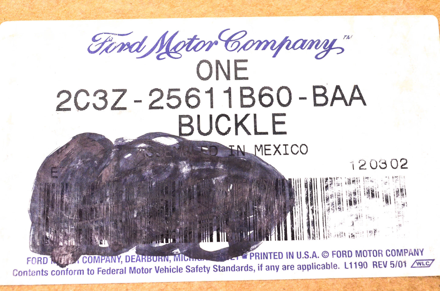 New OEM Ford 2C3Z-25611B60-BAA Seat Belt Assembly NOS