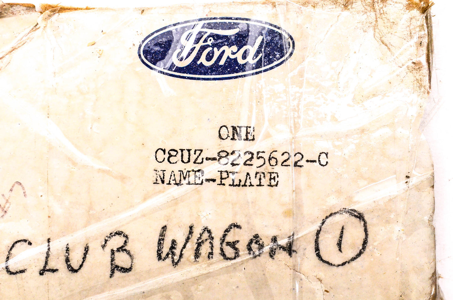 New OEM Ford C8UZ-8225622-C Quarter Panel Name Plate NOS