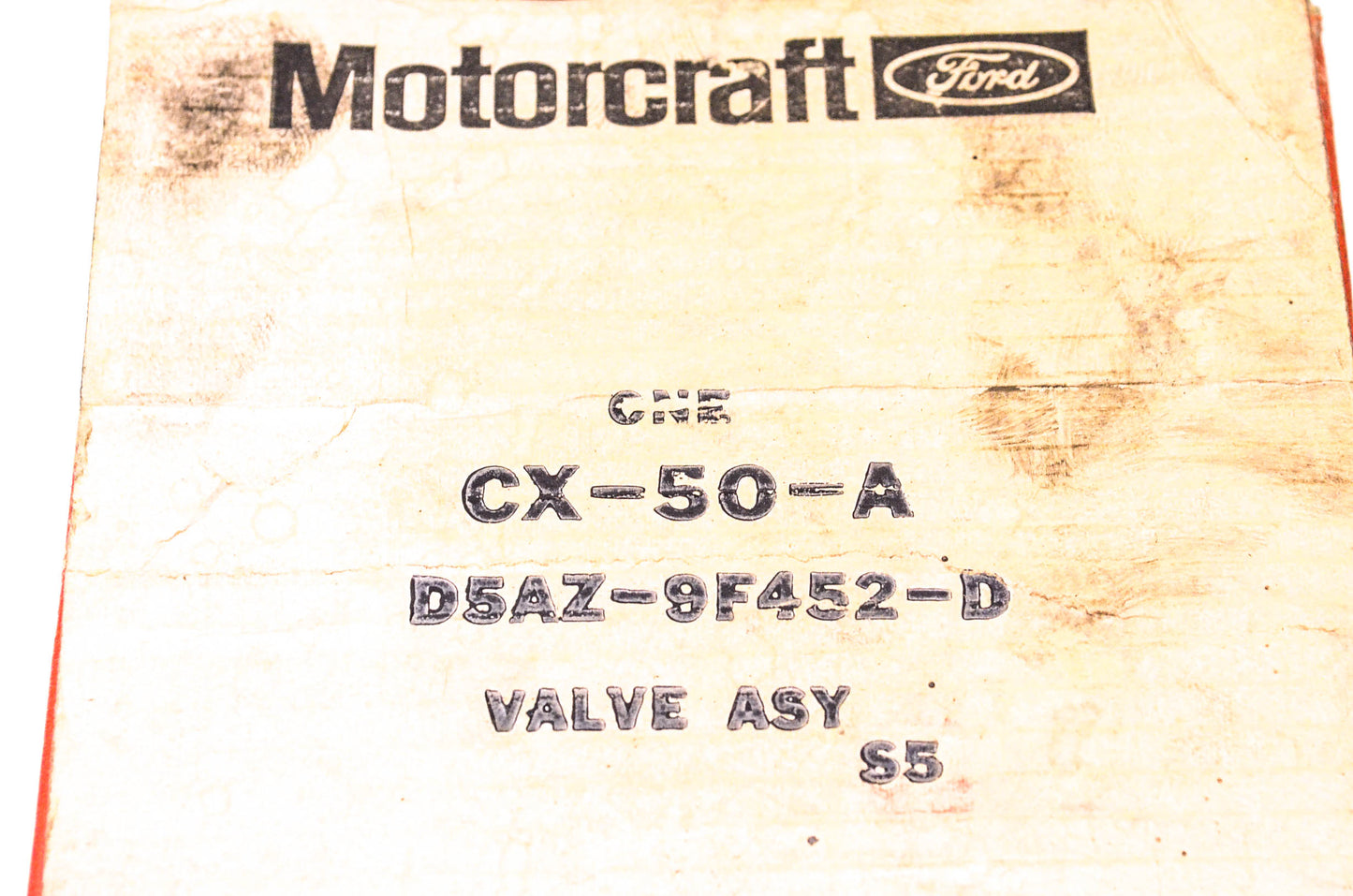 Motorcraft CX-50-A, D5AZ-9F452-D Valve Assembly NOS