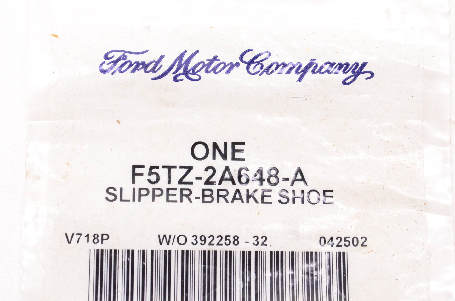 New OEM Ford F5TZ-2A648-A Brake Shoe Slipper NOS