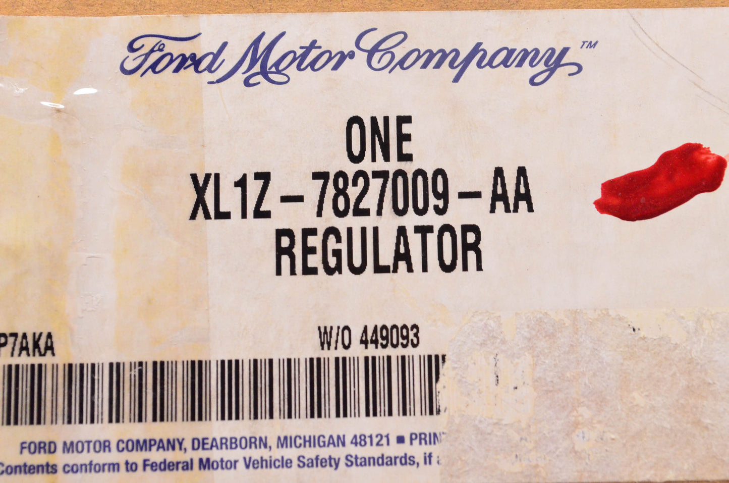 New OEM Ford XL1Z-7827009-AA Rear Left Window Regulator NOS