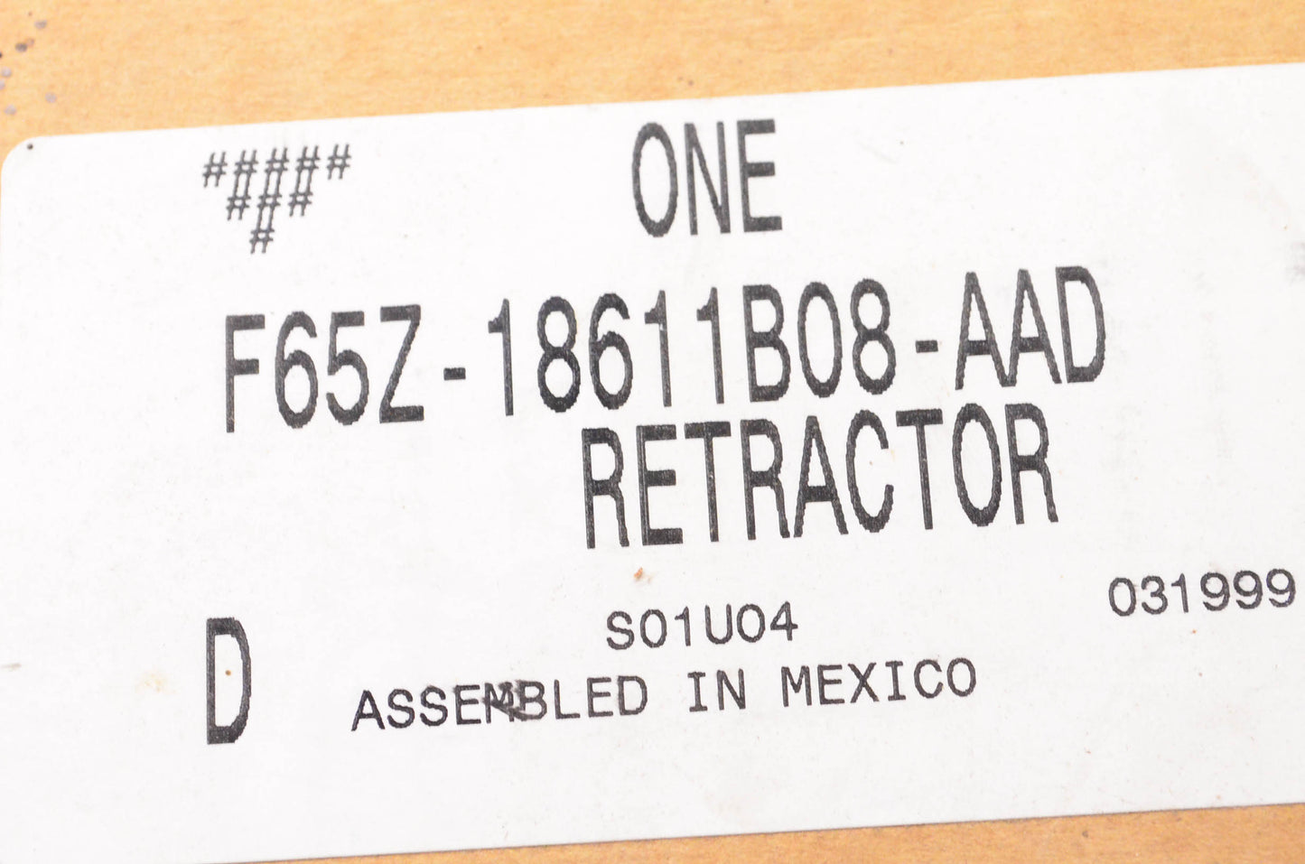 New OEM Ford F65Z-18611B08-AAD RH Seat Belt Retractor NOS