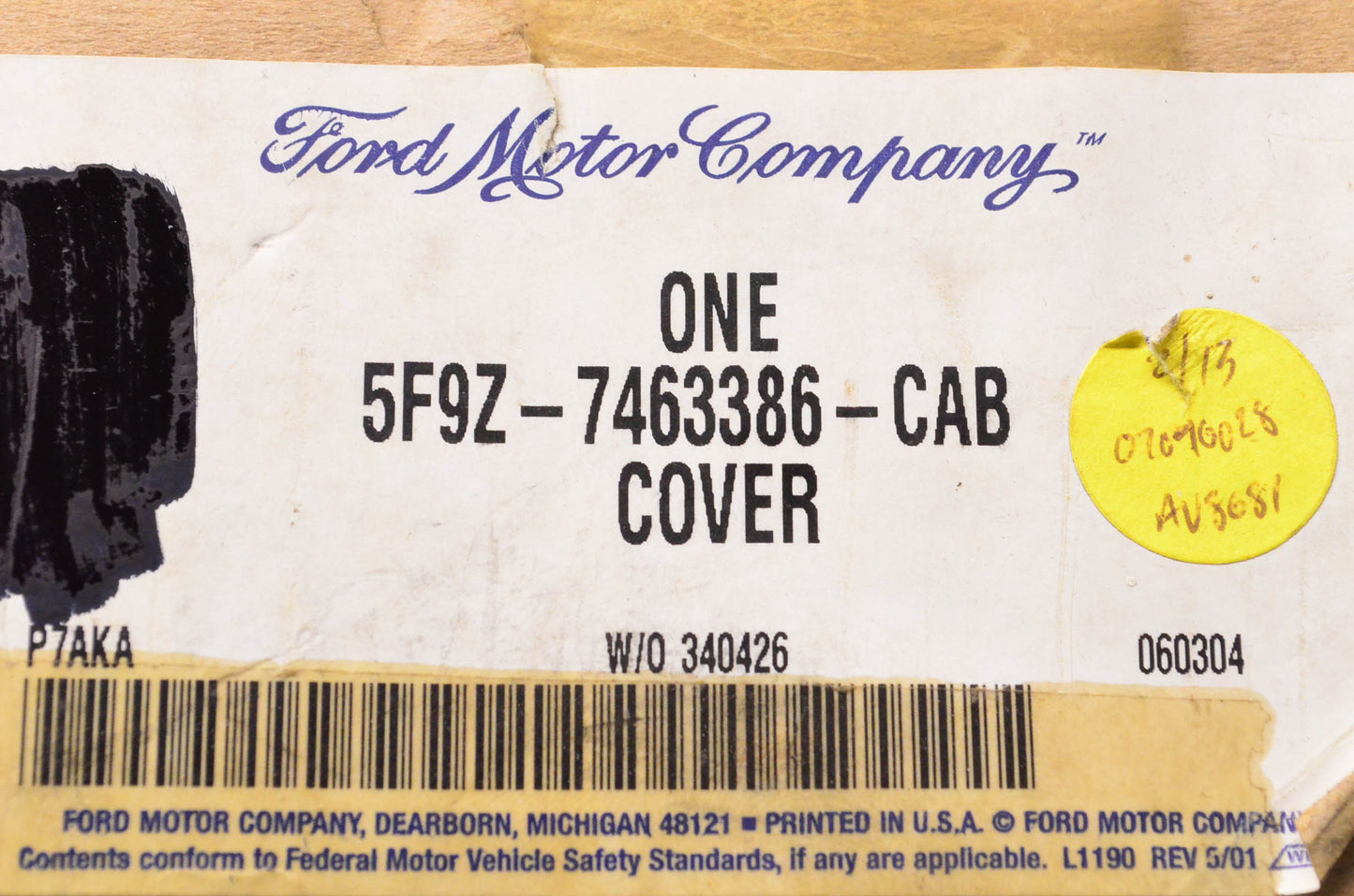 New OEM Ford 5F9Z-7463386-CAB Cover NOS