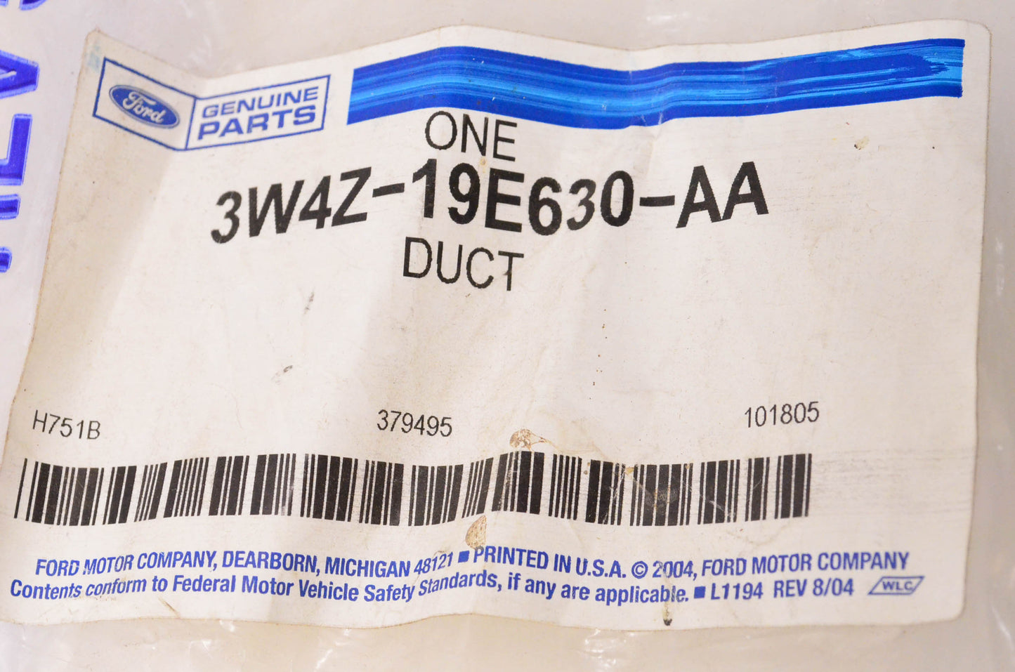 New OEM Ford 3W4Z-19E630-AA Dash Panel Out Duct NOS