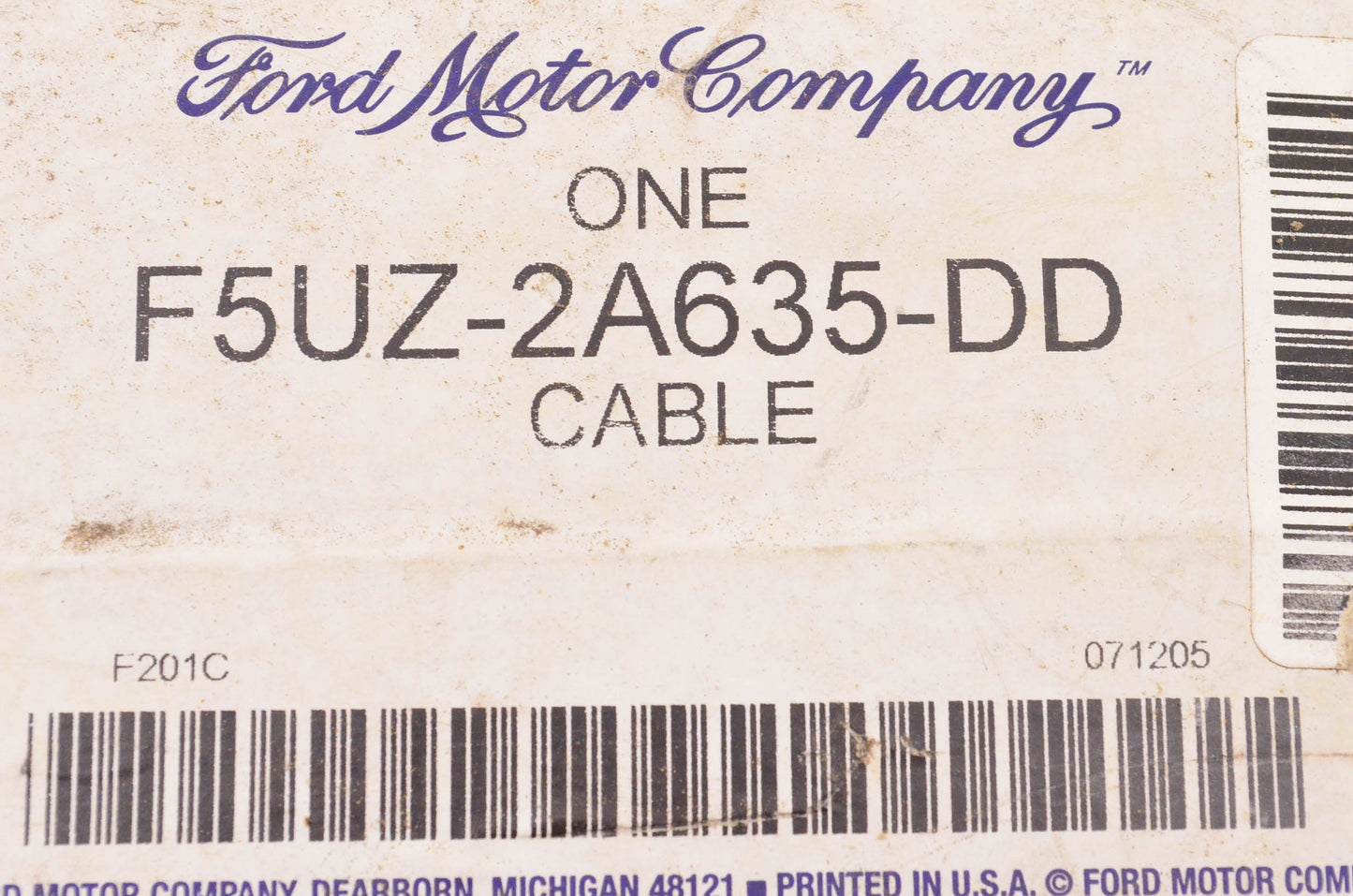 New OEM Ford F5UZ-2A635-DD Parking Brake Cable NOS
