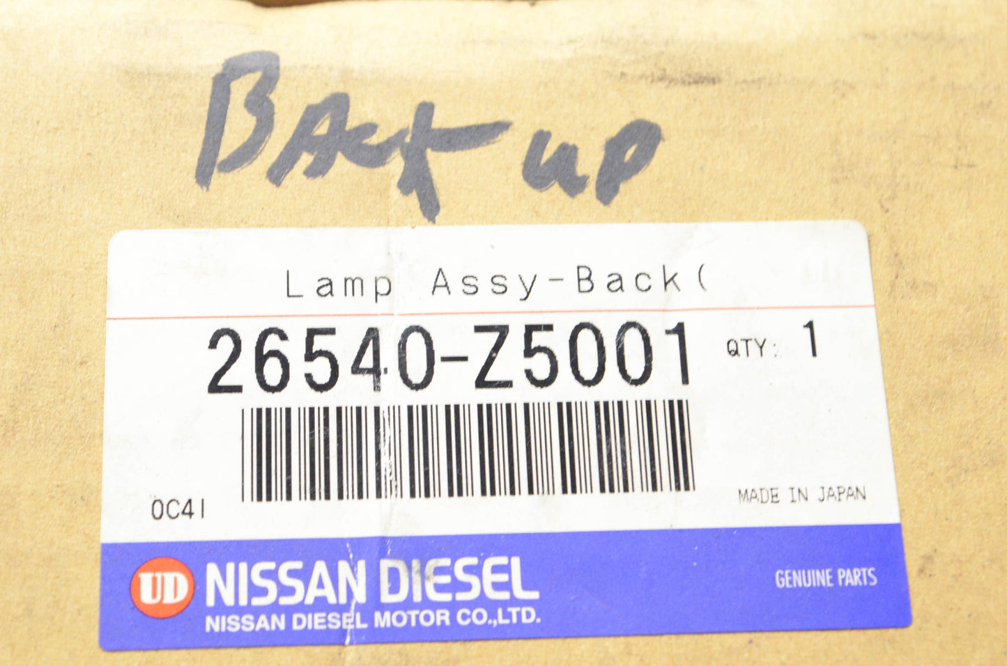 Nissan 26540-Z5001 Back Up Lamp Assembly NOS