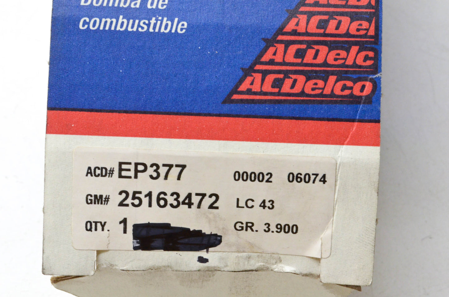 AcDelco EP377, 25163472 Electric Fuel Pump Kit NOS