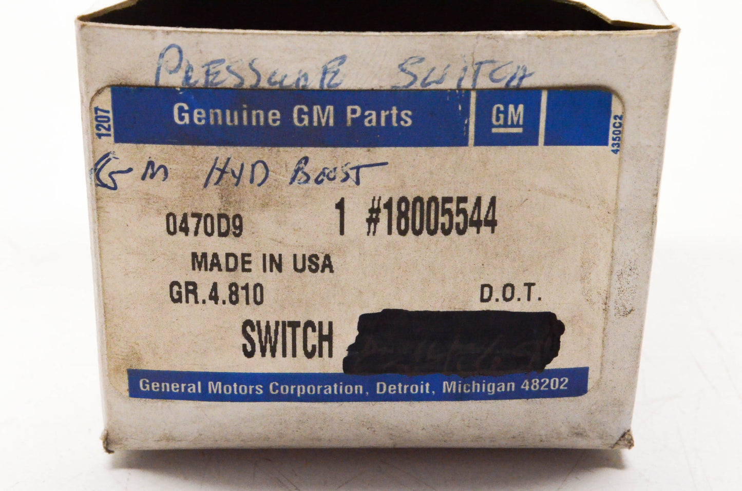 General Motors 18005544, 179-1143, 90691 Flow Switch NOS