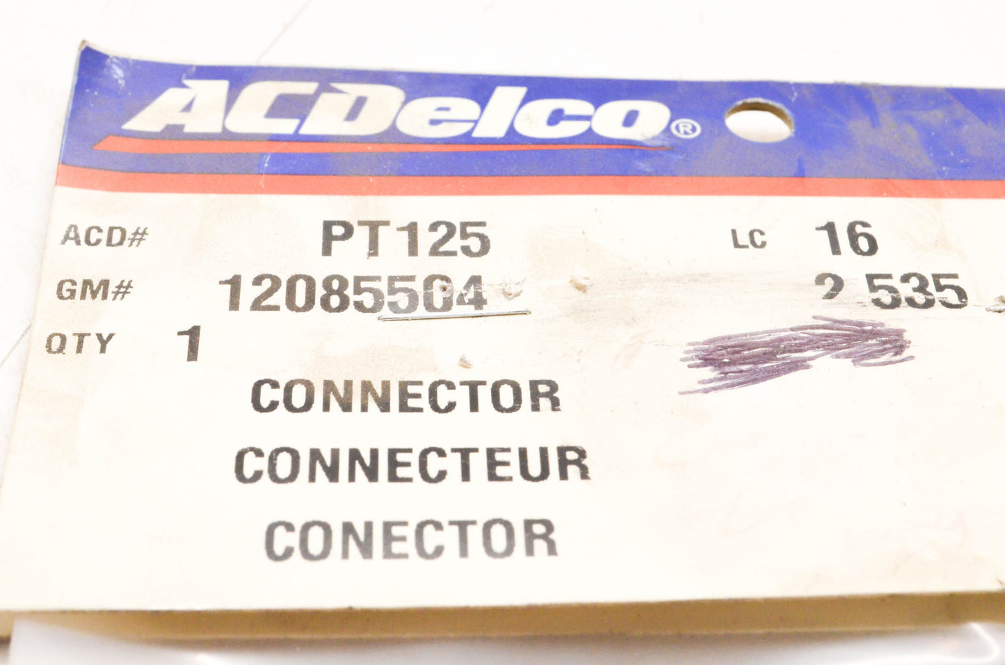 AC Delco 12085504, PT125 Connector Assembly NOS