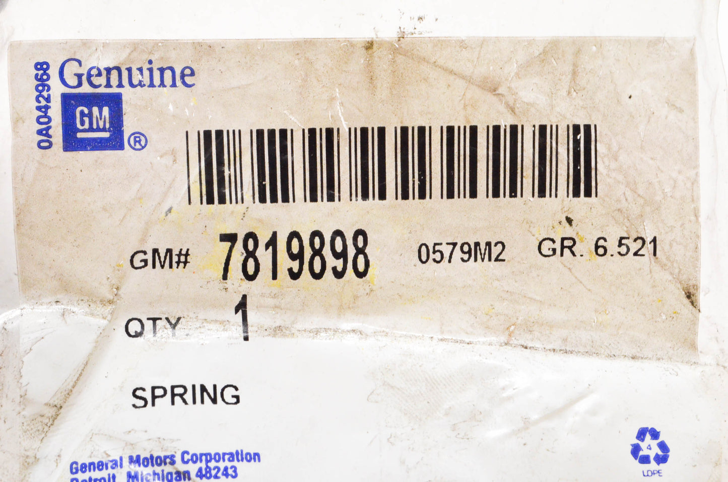 GM 7819898 Spring NOS