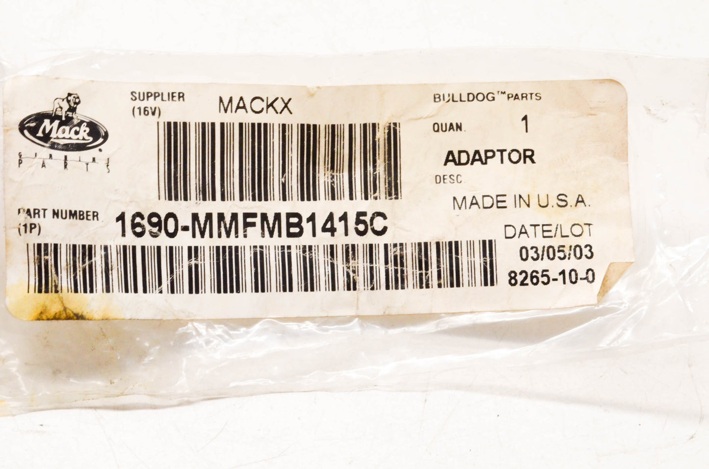 Mack 1690-MMFMB1415C Adaptor NOS