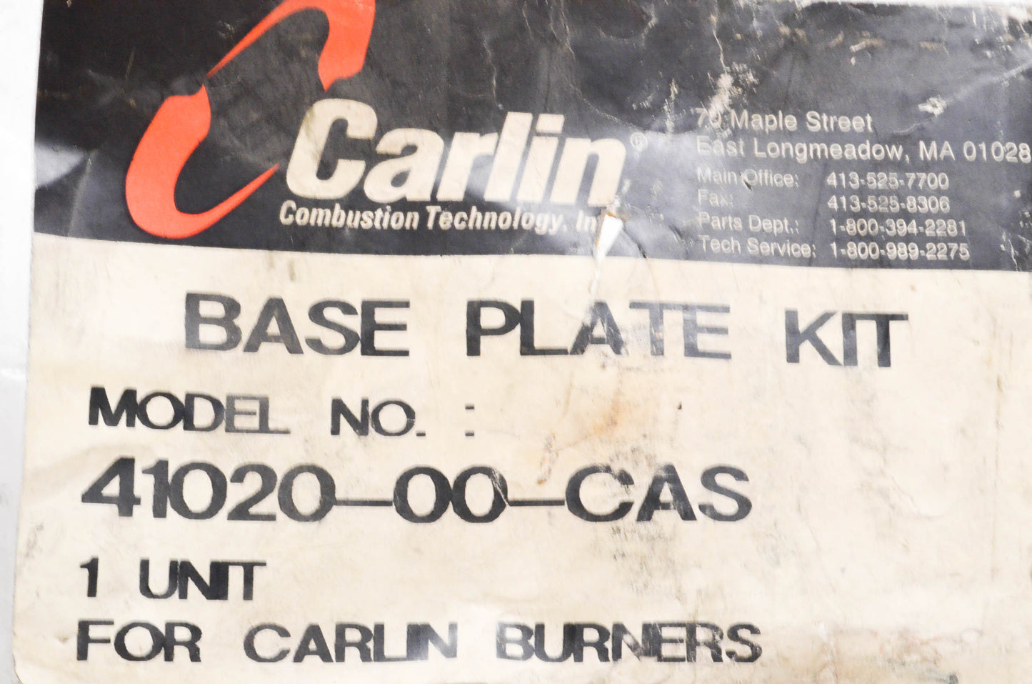 Carlin 41020-00-CAS Ignition System Base Plate Kit NOS