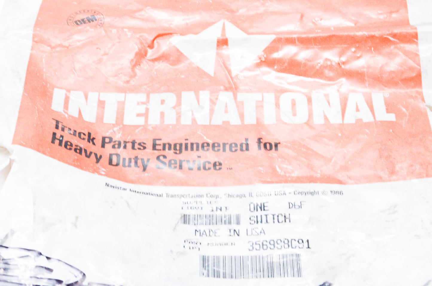 International 356998C91 Turn Signal Switch Assembly NOS