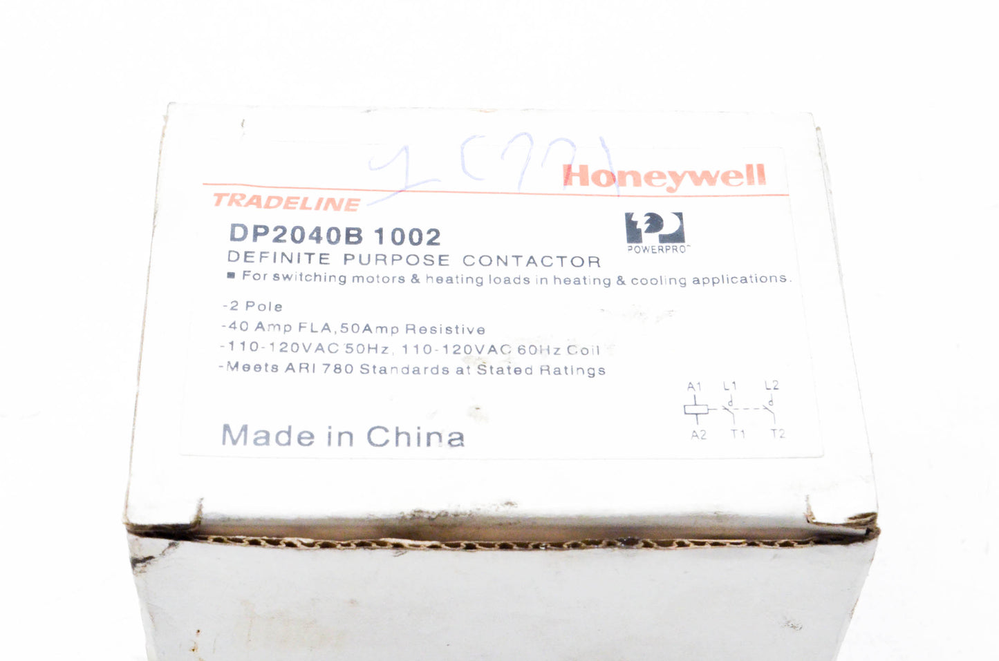 Honeywell DP2040B 1002 Definite Purpose Contactor NOS