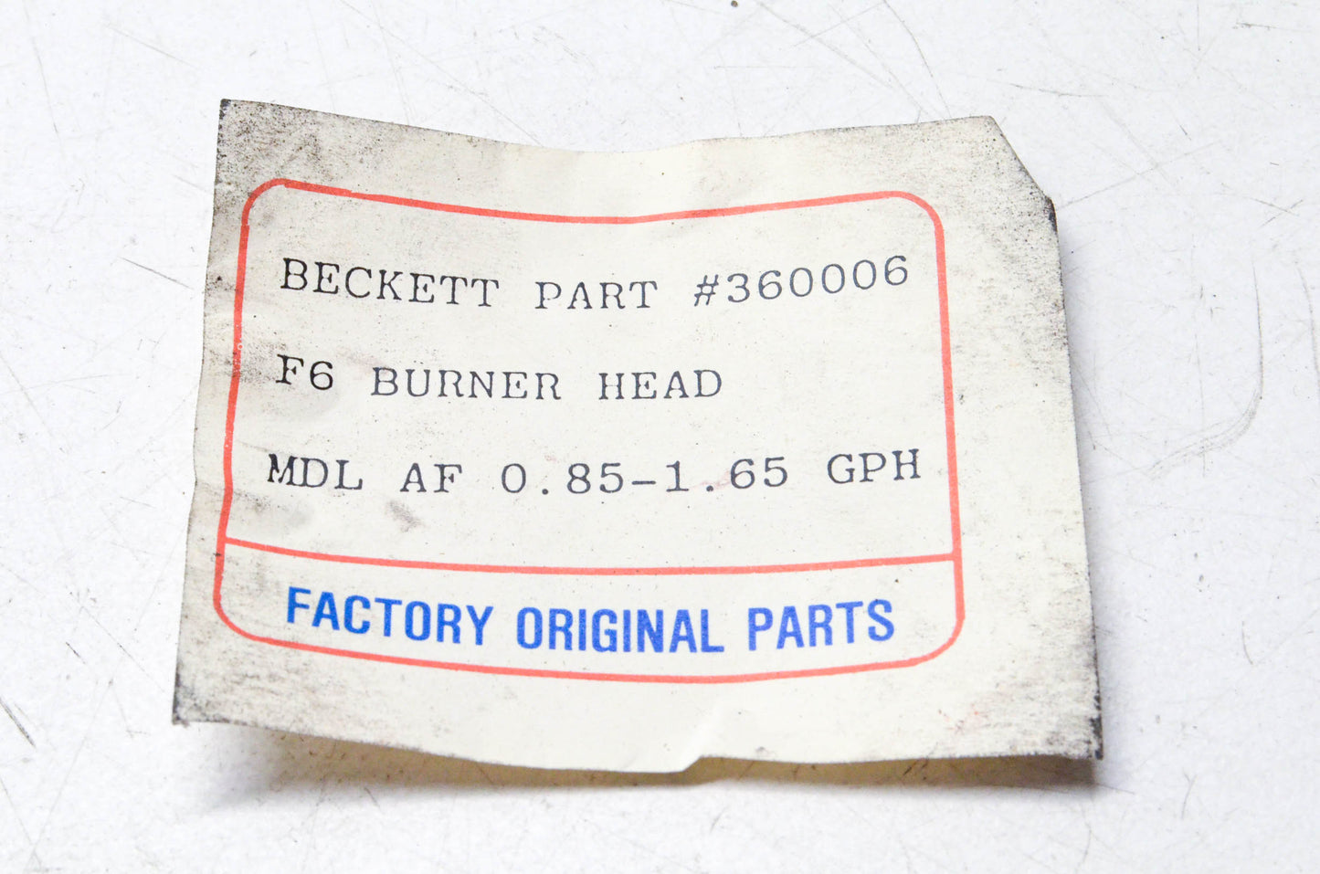 Beckett 360006 Combustion Head NOS