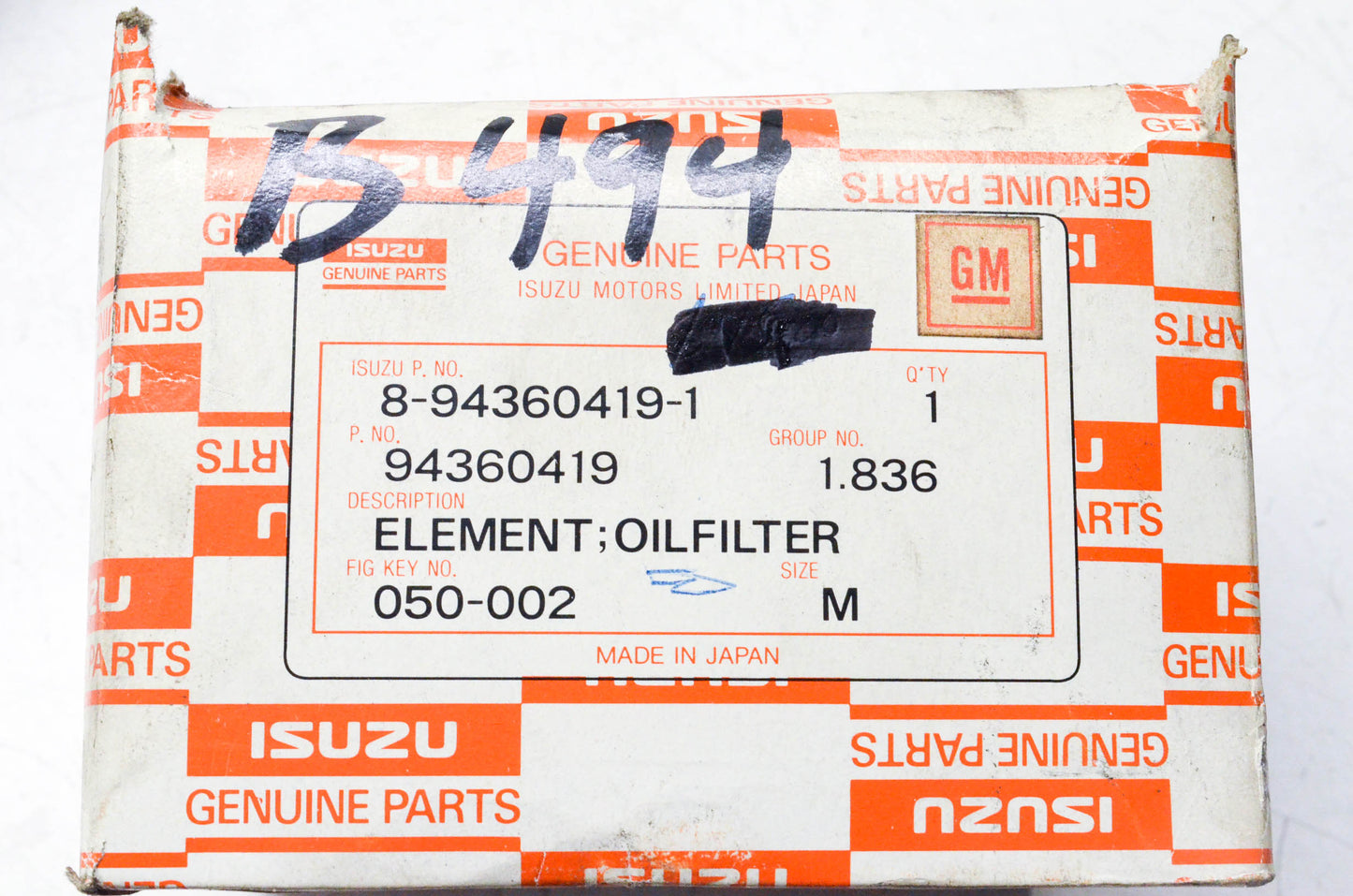Isuzu 94360419, 8-94360419-1 Oil Filter NOS