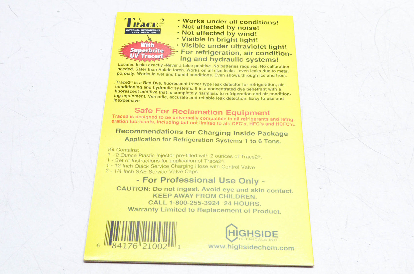 Highside Chemicals HS21002, 8417621002 Refrigerant Leak Dye Kit NOS