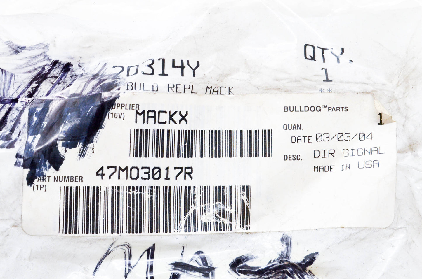 Mack 47M03017R Directional Lamp Assembly NOS