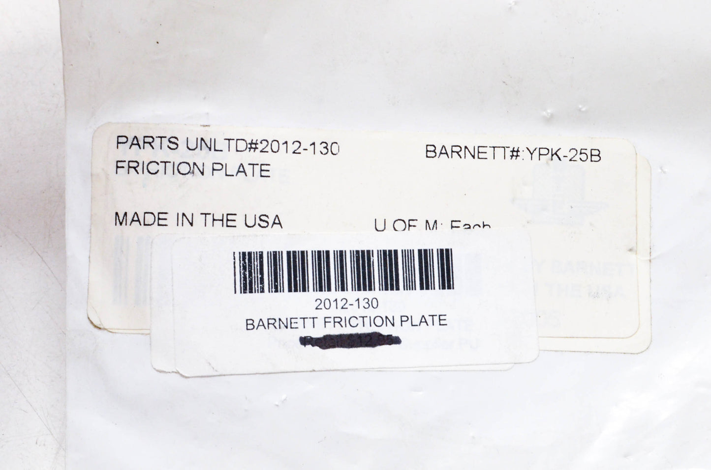 Barnett YPK-25B, 2012-130 Friction Plate NOS