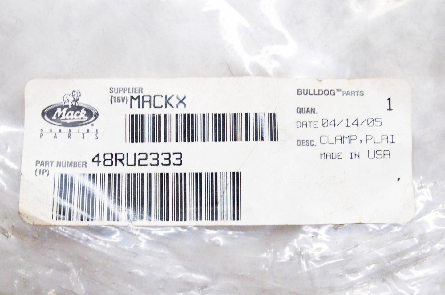 Mack 48RU2333 Large Clamp NOS