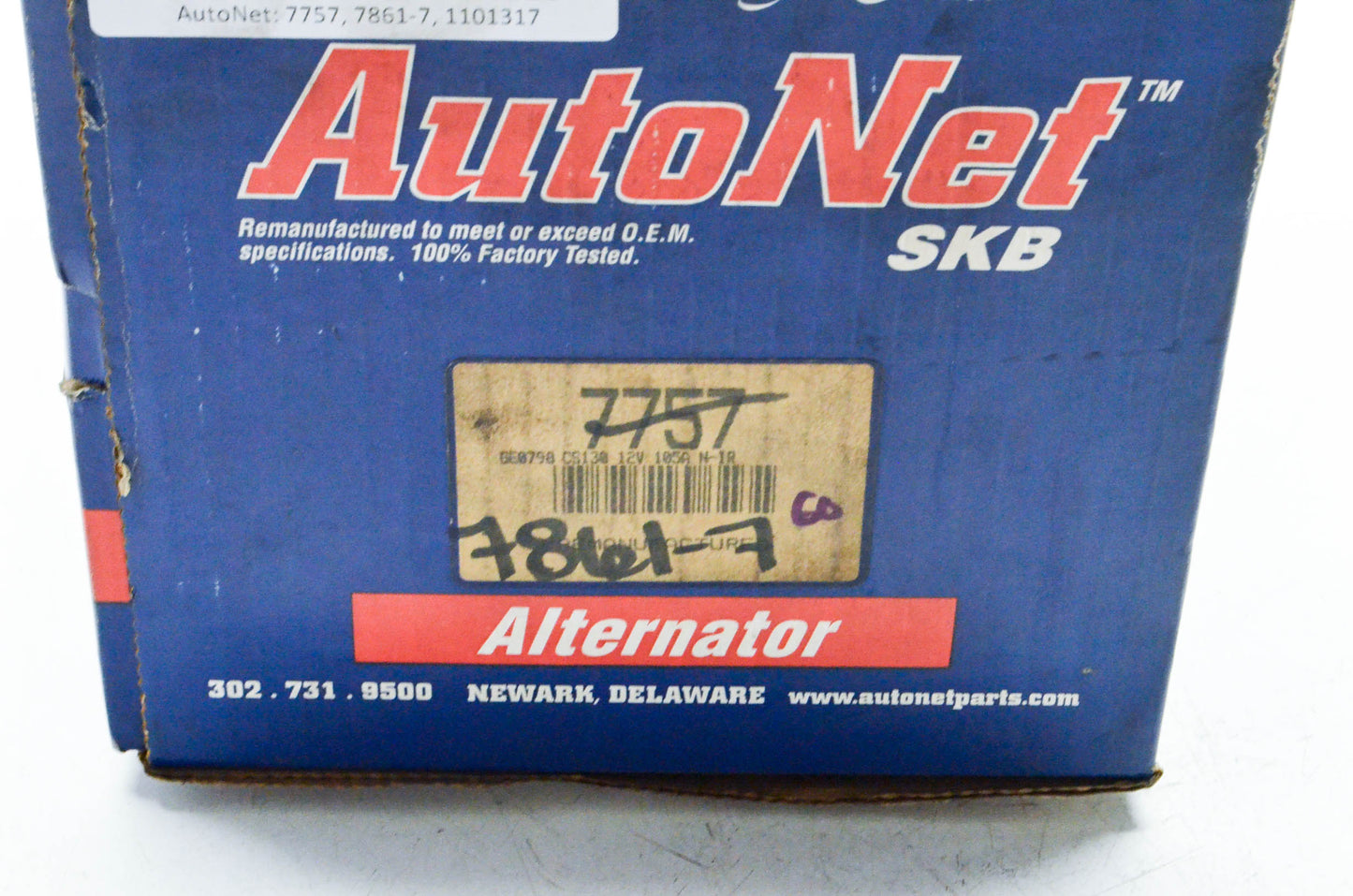 AutoNet 7757, 7861-7, 1101317 Remanufactured Alternator NOS