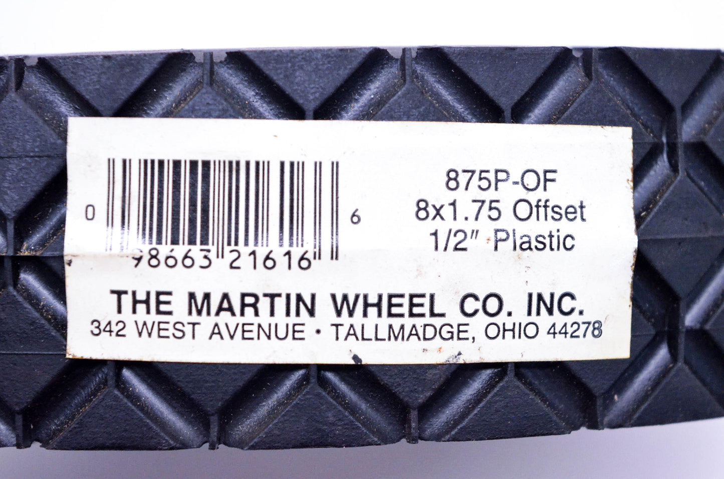 Martin 875P-OF 8X1.75 Offset 1/2" Plastic Wheel NOS