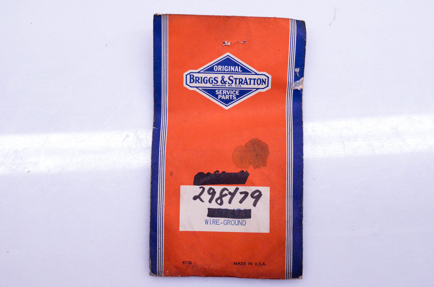 New OEM Briggs & Stratton 298479 Ground Wire NOS
