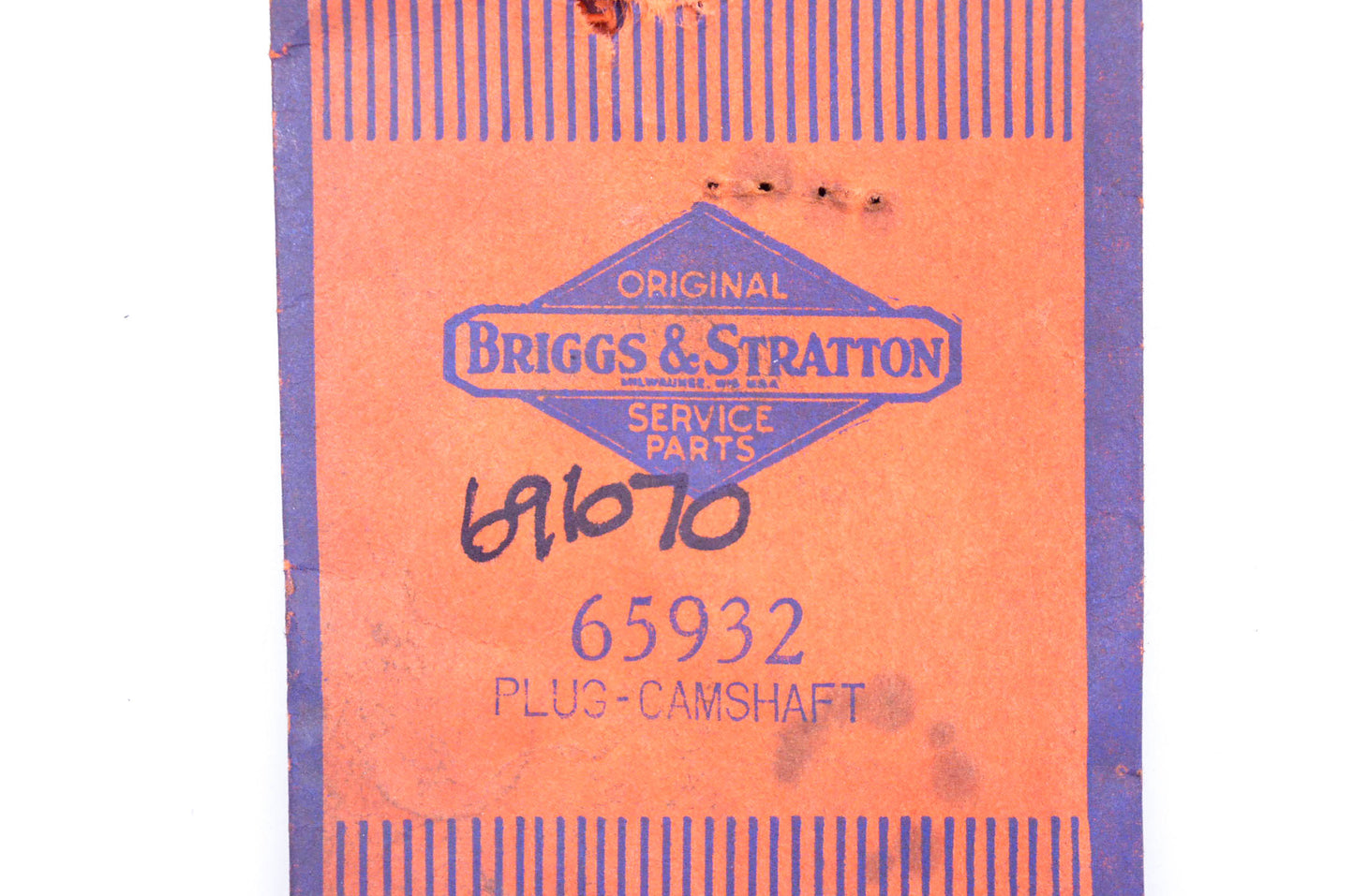 New OEM Briggs & Stratton 691070, 65932 Camshaft Plugs Qty 3 NOS