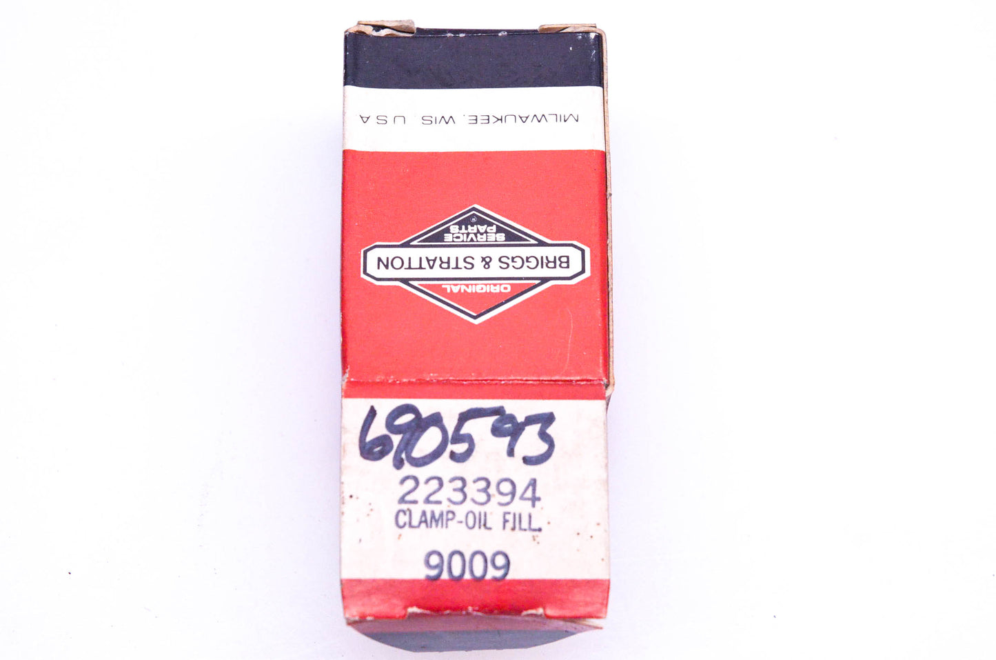 New OEM Briggs & Stratton 223394, 690593 Silver Oil Fill Clamp NOS