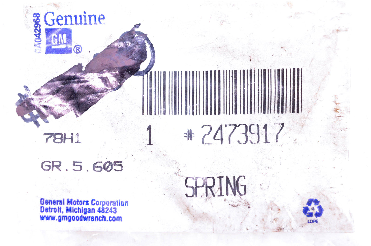 General Motors 2473917 Spring NOS