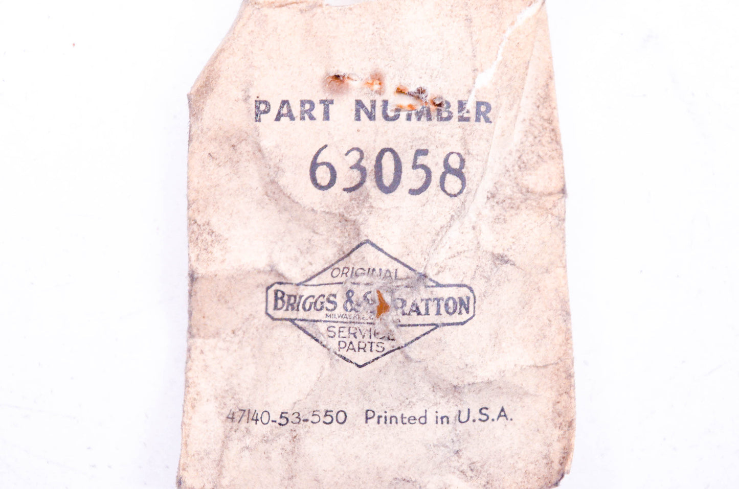 New OEM Briggs & Stratton 63058 Fuel Pipe Connector NOS