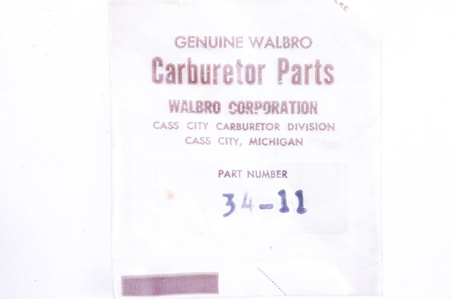 Walbro 34-11 Throttle Valve NOS