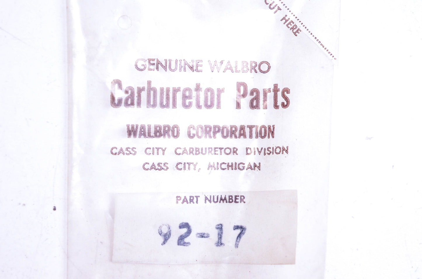 Walbro 92-17 Ball Retainer Screw Gasket NOS