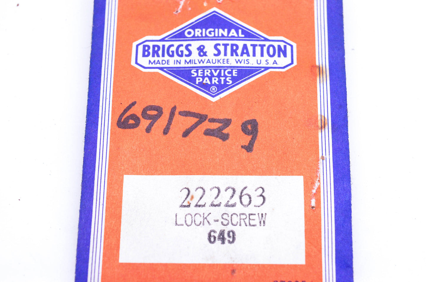 New OEM Briggs & Stratton 222263, 691729 Screw Lock Plate NOS