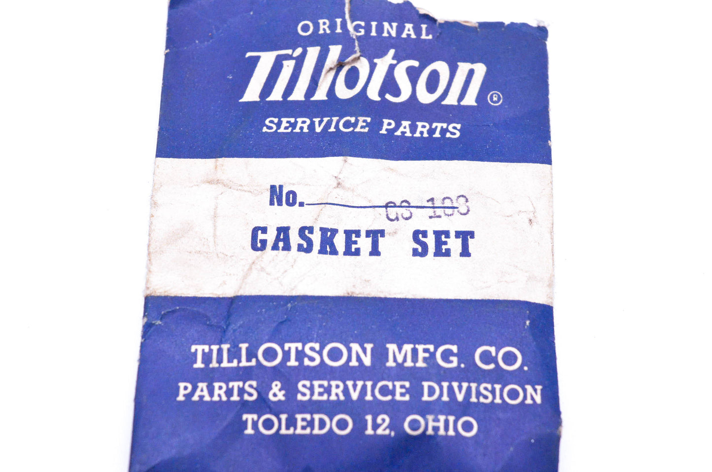 Tillotson GS-108 Gasket Kit NOS