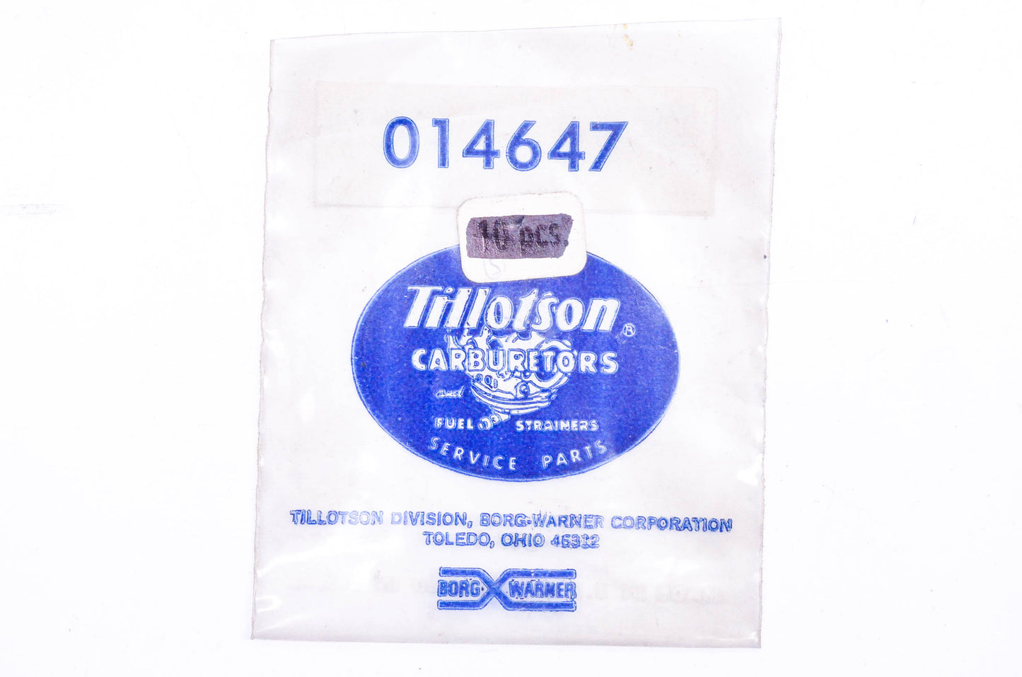 Tillotson 014647 Intake Valve Diaphragm NOS
