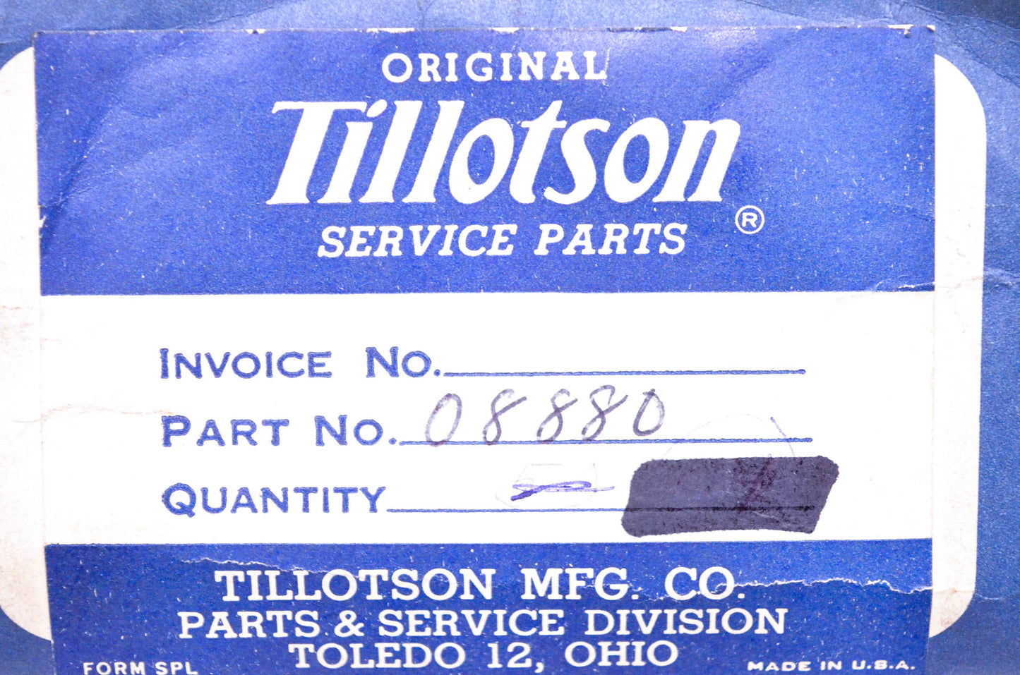 Tillotson 08880 Flange Gasket Qty 2 NOS
