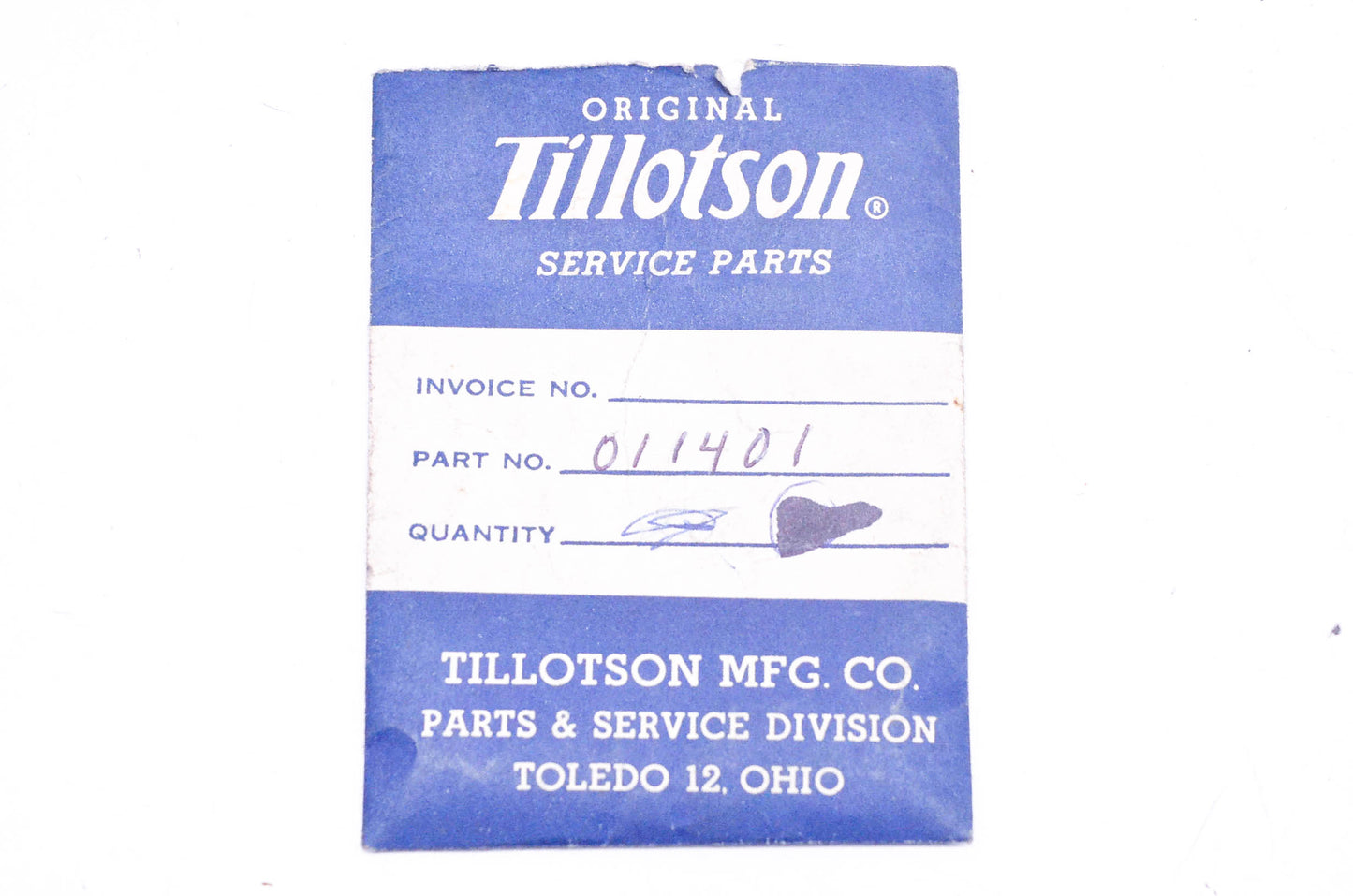 Tillotson 011401 Idle Mixture Screw O Ring NOS