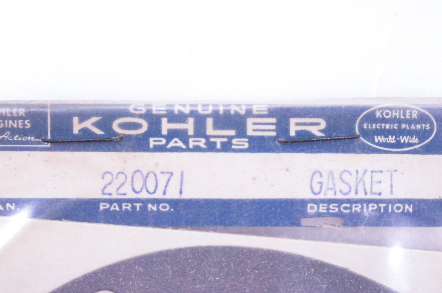 Kohler 220071 Bearing Plate Gasket NOS