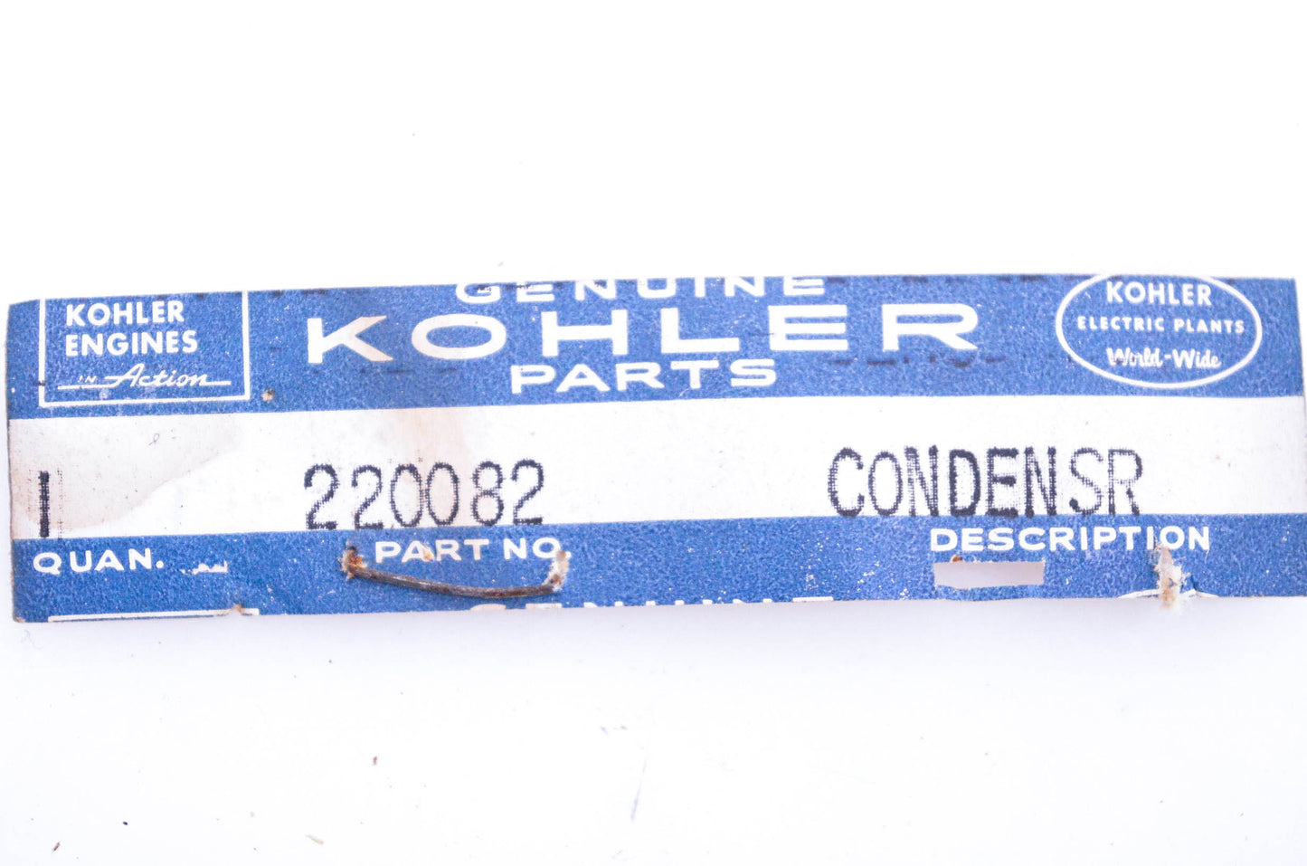 Kohler 220082 Condenser NOS