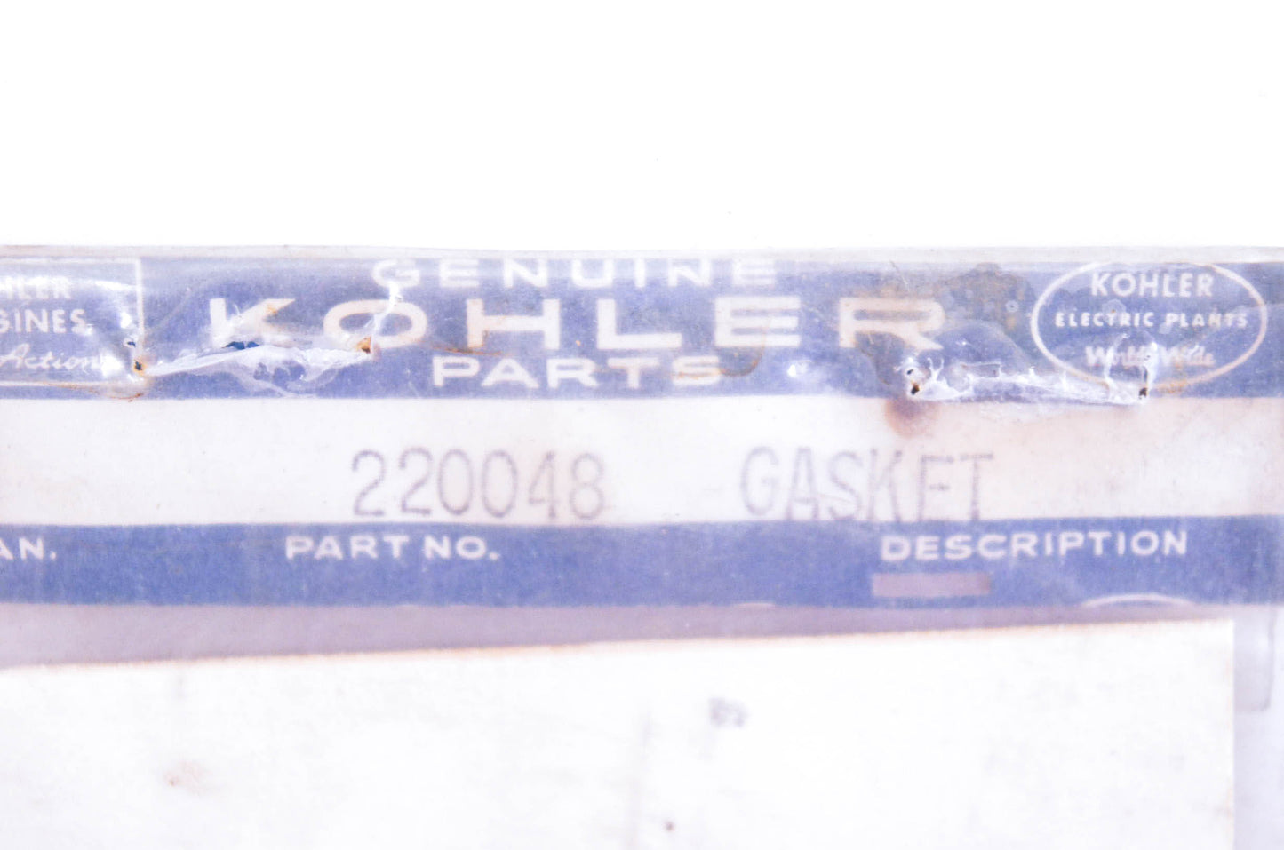 Kohler 220048 Gasket NOS
