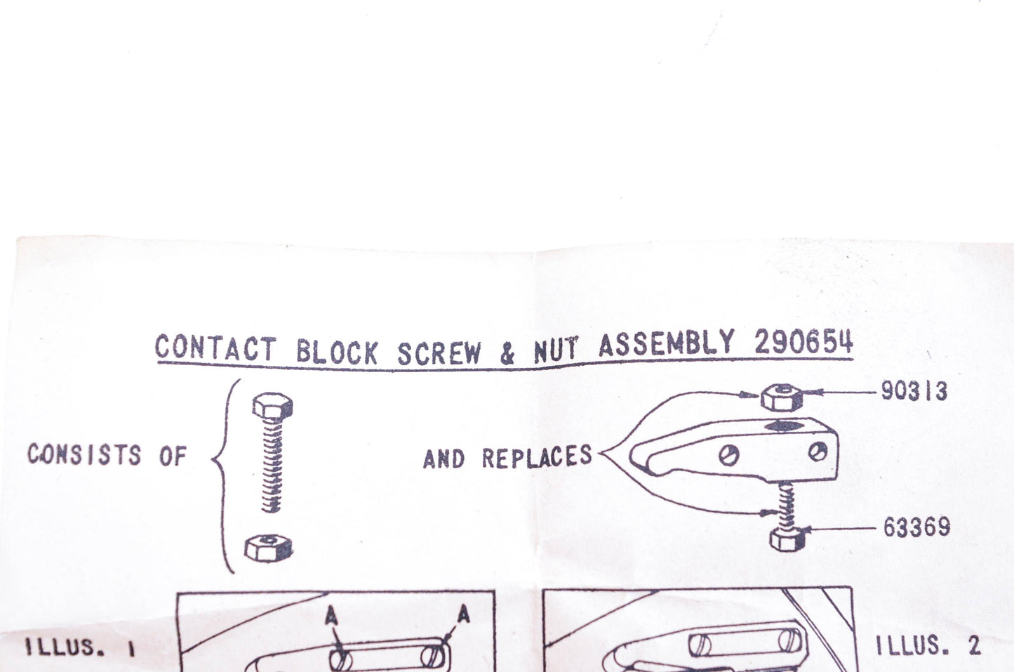 New OEM Briggs & Stratton 290654 Contact Block Screw & Nut Kit NOS