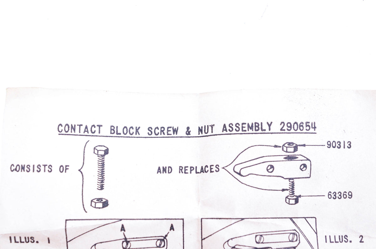 New OEM Briggs & Stratton 290654 Contact Block Screw & Nut Kit NOS