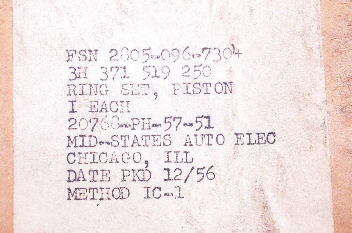 Aftermarket 2805-096-7304, 20768-PH-57-51, 20768 Piston Ring Kit NOS