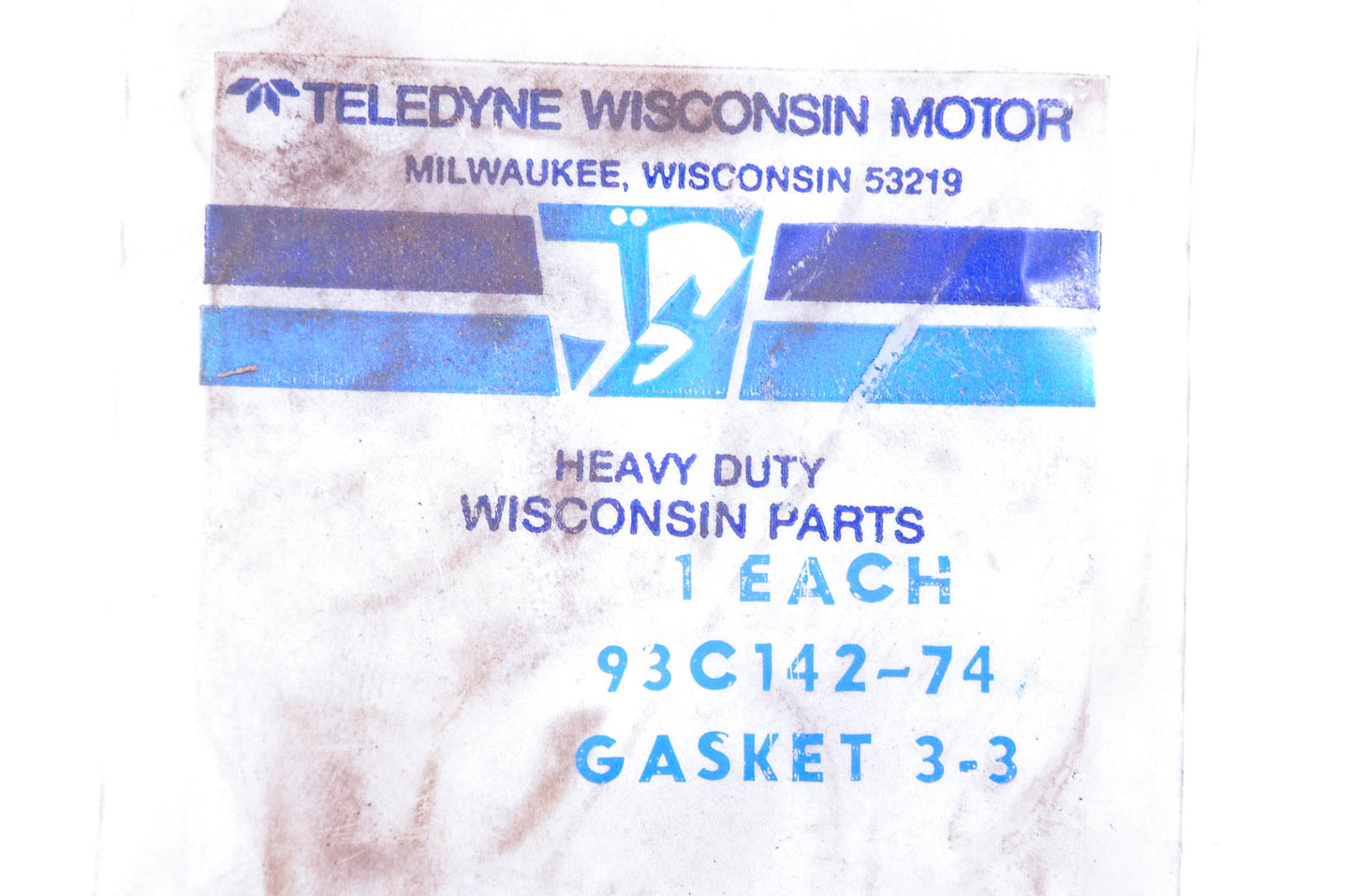 Teledyne Wisconsin 93C142-74 Gasket NOS